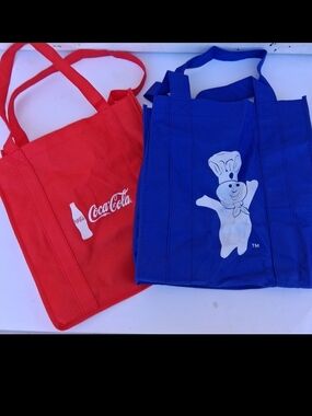 Coca-Cola Red & Blue Pillsbury Doughboy Reusable Bags